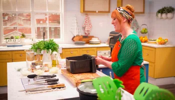Blanca cocina con Air Fryer